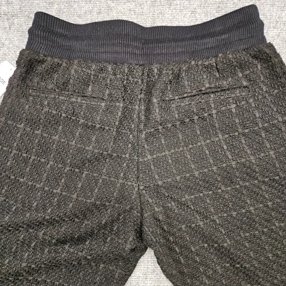 Mode of One Jogger Pants Mens Textured Grid Drawstring Deep Black Medium NEW - Picture 9 of 12